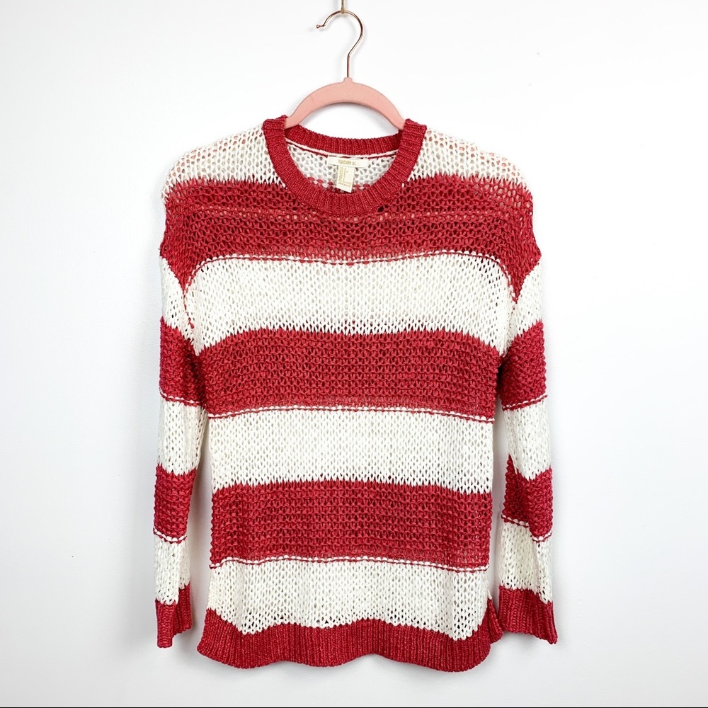 Striped Knit Long Sleeve Sweater